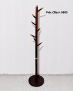 Porte-manteau design effet bois et doré