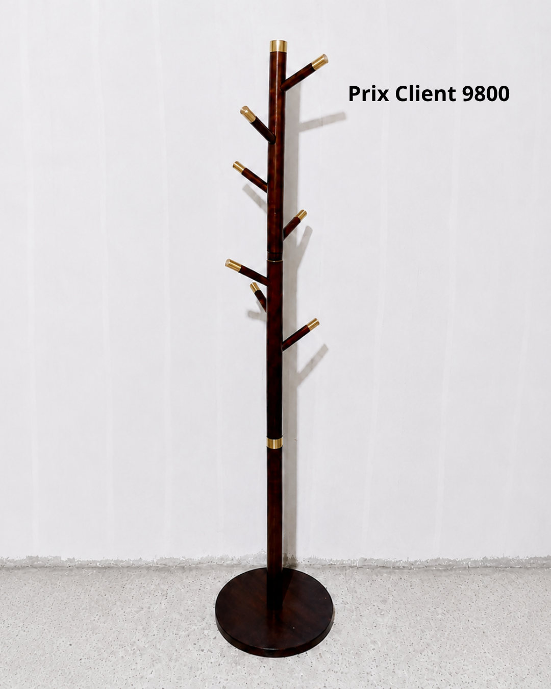 Porte-manteau design effet bois et doré