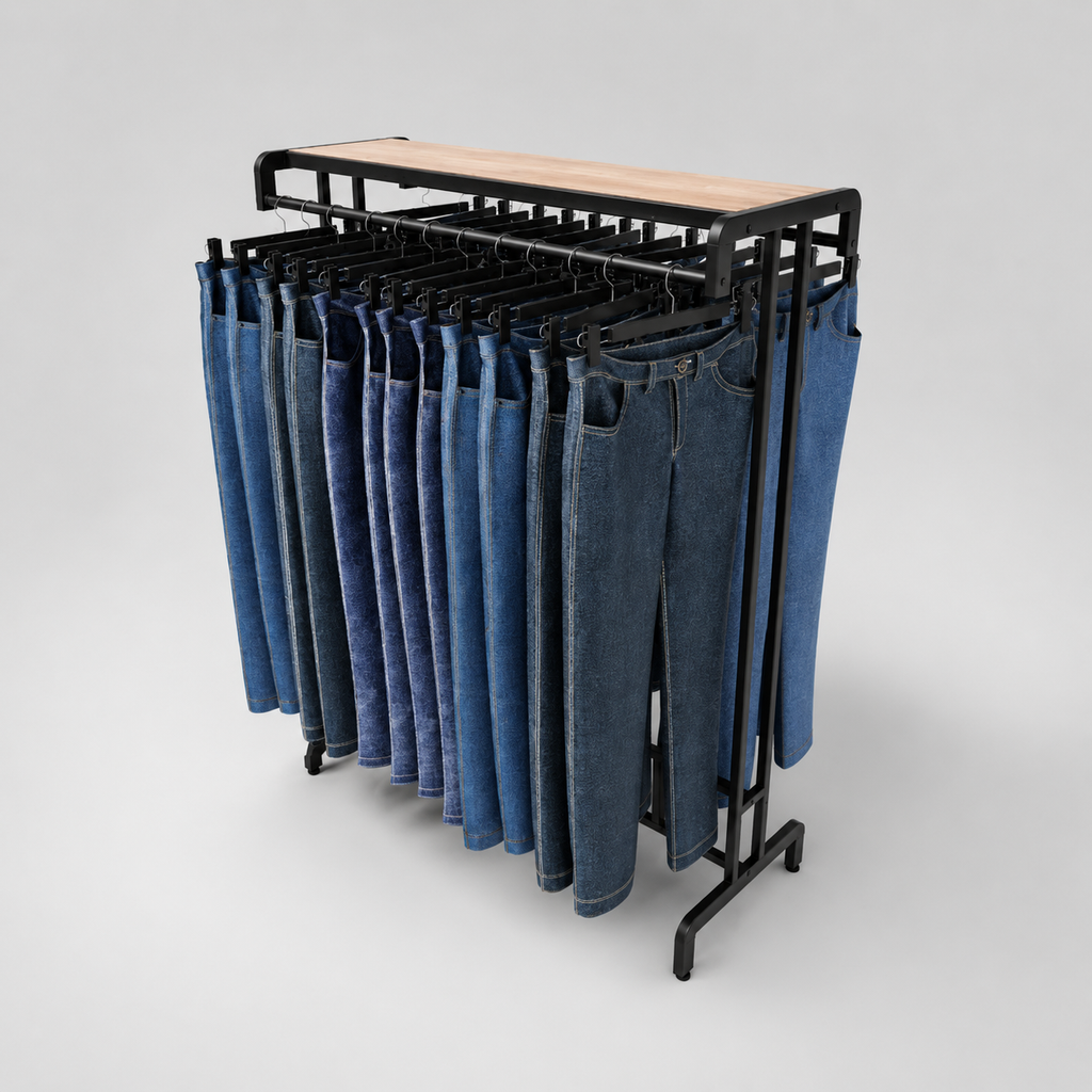 Portant vêtements noir avec plateau