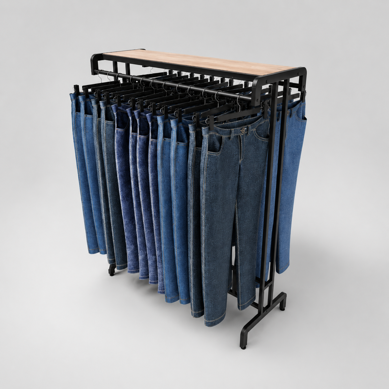 Portant vêtements noir avec plateau