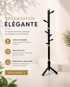 Porte-manteau design noir et doré