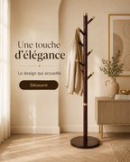 Porte-manteau design effet bois et doré